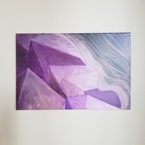 Amethyst Crystal Print On Canvas.